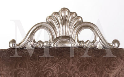 Silver Gilded Crown Detail of Dinning Chair